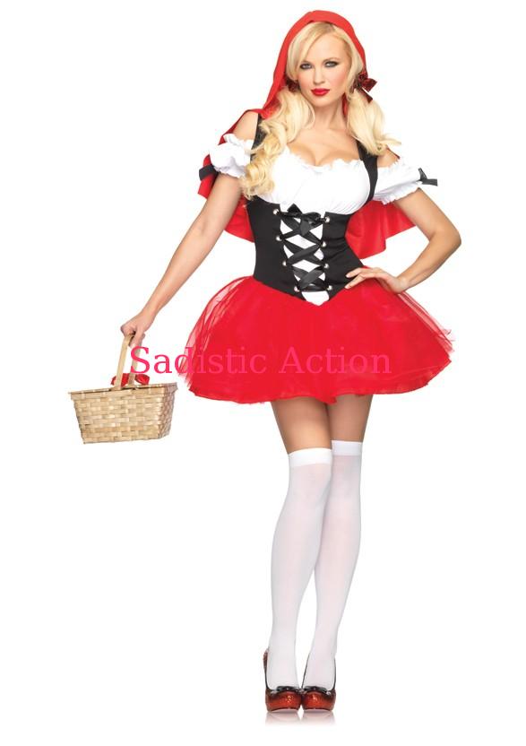 Leg Avenue Women/'s 2 Piece Gothic Red Riding Hood Costume Red//White Small