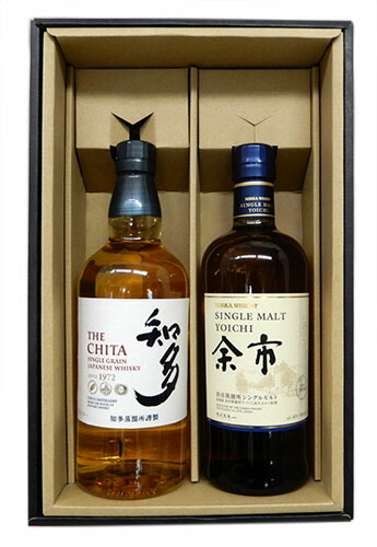 国産ウイスキー ウイスキー 飲み比べ 知多 余市 2本箱入りギフトセット 送料無料 北海道 東北 沖縄以外 なんでも酒店人気の国産ウイスキーを ギフトで