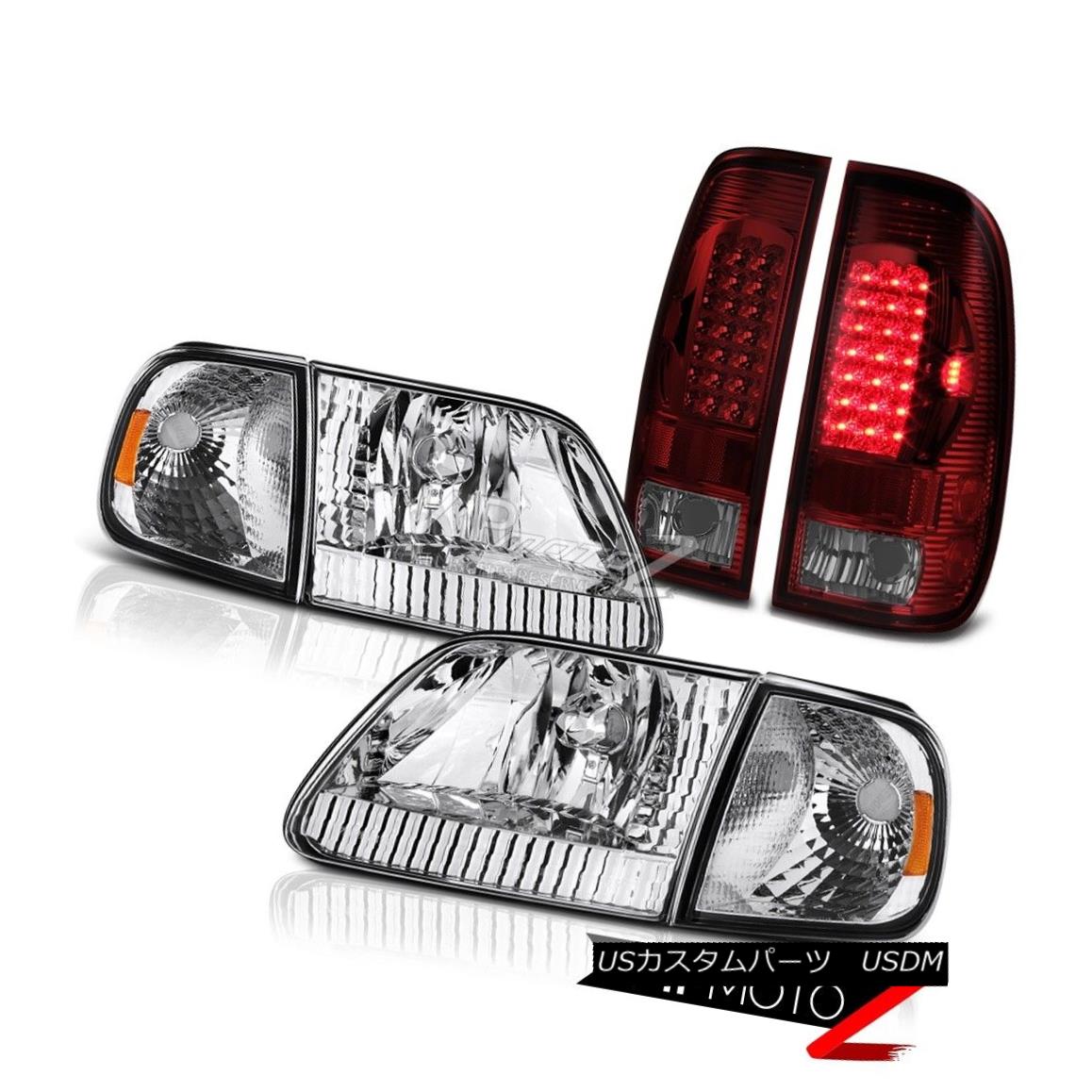 ヘッドライト 97 98 99 パーツ 00 01 02 01 03 Signal F150 Xlt Clear Signal Headlights Red Smoke Led Tail Lights 97 98 99 00 01 02 03 F150 Xltクリア信号ヘッドライト赤色スモークledテールライト World倉庫 店車用品 バイク用品