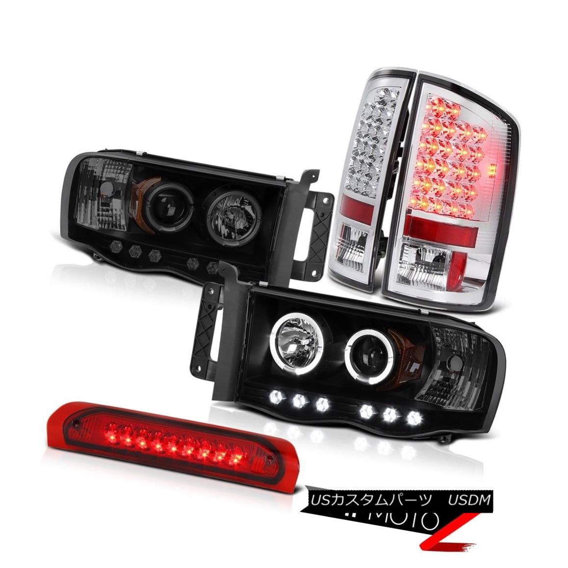 ヘッドライト 02 05 Ram 車用品 V6 V8 Laramie Headlight Ram Black Smoke Angel Eye Headlight Brightest Led Tail Light 02 05 Ram V6 V8ララミーブラックスモークエンジェルアイヘッドライトbrightest Ledテールライト World倉庫 店車用品 バイク用品 車用品