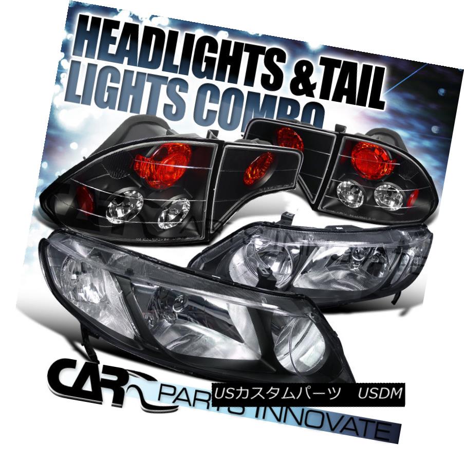 テールライト Fit Honda 06 11 Brake Civic 06 11 4dr Sedan Lamp Crystal Black Headlight Black Tail Brake Lamp フィットホンダ06 11シビック4drセダンクリスタルブラックヘッドライト ブラス K テールブレーキランプ World倉庫 店車用品 バイク用品 車用品