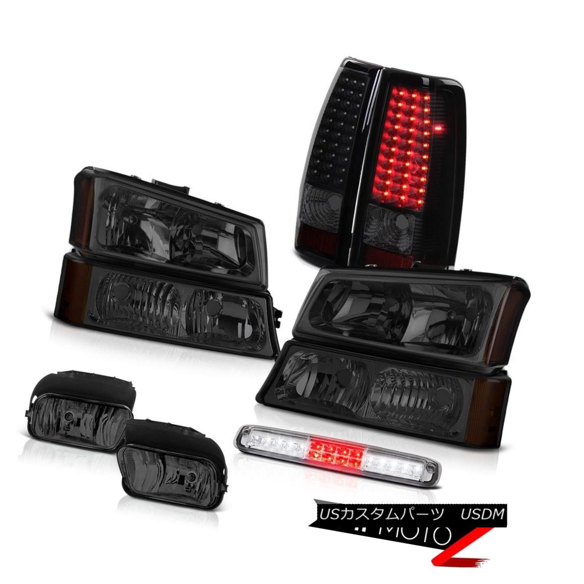 SMOKED HOUSING LED DRL TINT HEADLIGHT AMBER CORNER LAMP SET FOR 0507