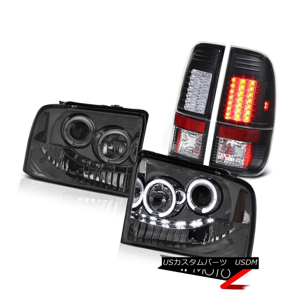 Black Tail Lights For 05-07 Ford F-Series Super Duty Black Headlights w/LED