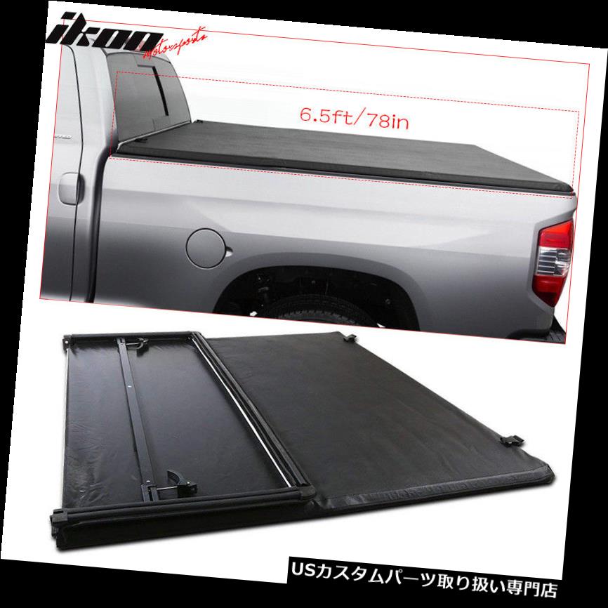 Fits 88-00 GMC Sierra C//K 1500 6.5ft//78in Bed Black Tri-fold Soft Tonneau Cover