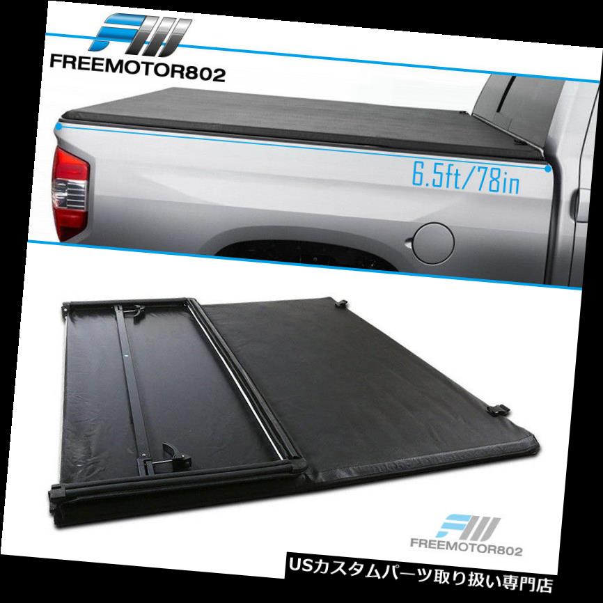 Fits 88-00 GMC Sierra C//K 1500 6.5ft//78in Bed Black Tri-fold Soft Tonneau Cover