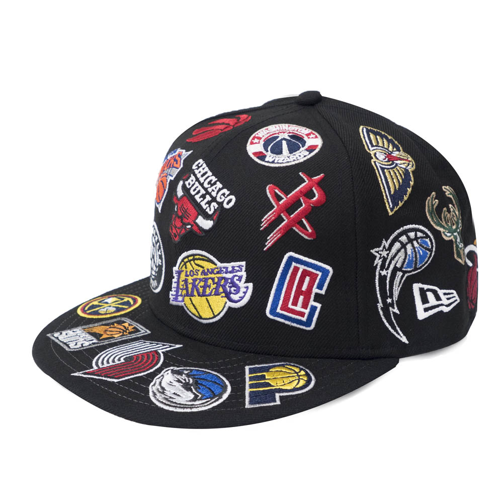 玄関先迄納品 Nba キャップ グッズ 帽子 ニューエラ グッズ Newera チームロゴ オールオーバー 59fifty Fallout ブラック 最安値