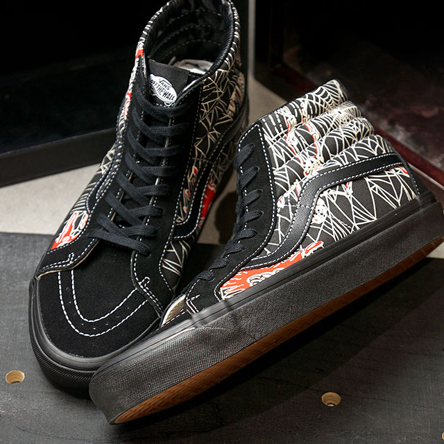 バンズ コンバース Vans スニーカー アナハイムファクトリー スケートハイ アドミラル Anaheim Factory Sk8 Hi 38 パトリック Dx Vn0a38gf1jj Fw メンズ レディース スケハイ ハイカットシューズ 靴 Og Black Og Spider Web ブラック系 Shoetime安心のバンズ国内