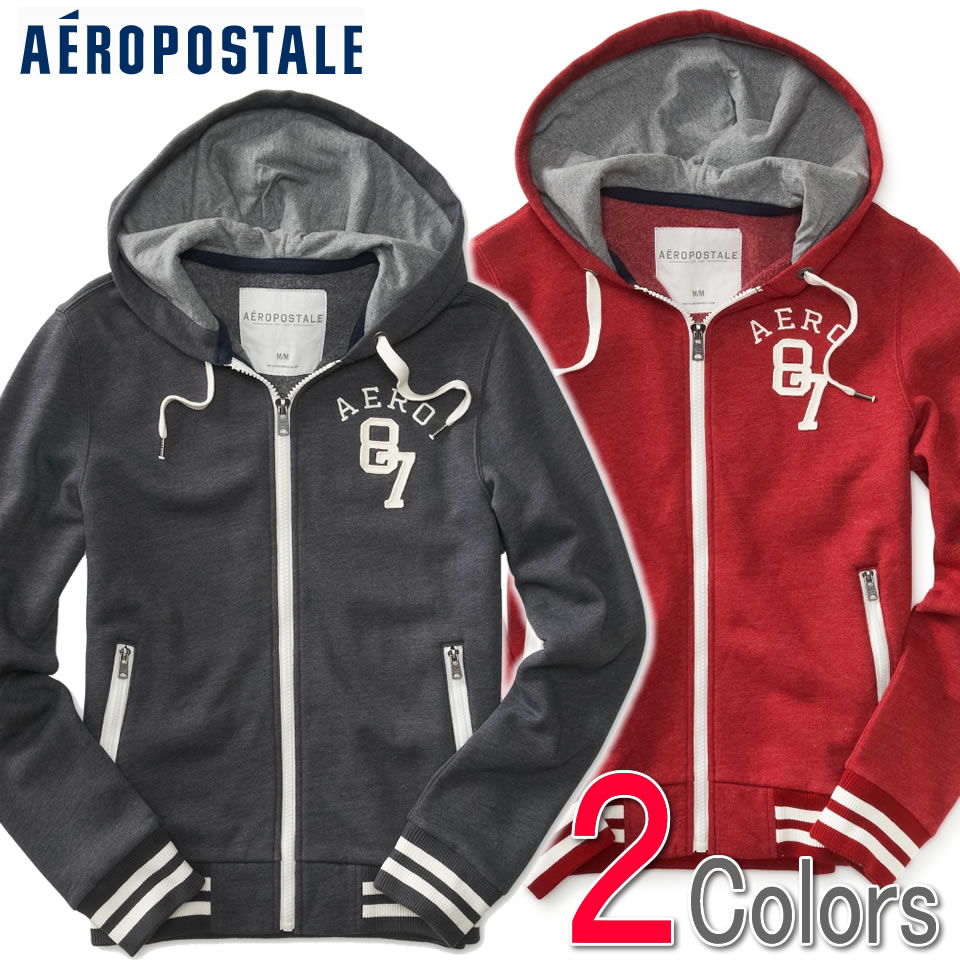 aeropostale 男士全拉链大衣校队拉链帽衫 2 色 (9036) (s, m, l, xl)