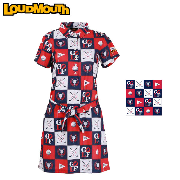 ラウドマウス レディースゴルフウェア 柄ワンピース カラー 251 アイラブゴルフ I Love Golf カラー 251 ルコック Piretti ss Sunvalley Inc 店春夏30 Offセール中 レア柄残り僅かです レディース 派手柄