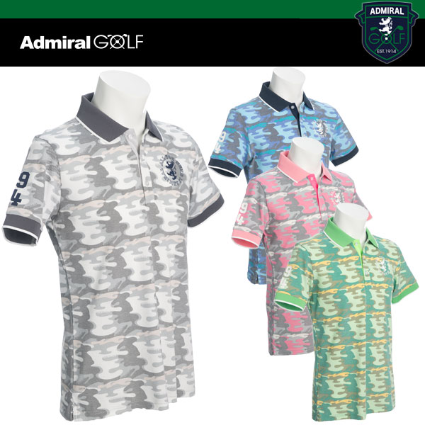 Admiral カモフラージュ レーダーロック Golf アドミラルゴルフ カモフラージュ 半袖 ポロシャツ Usaモデル Adma 752