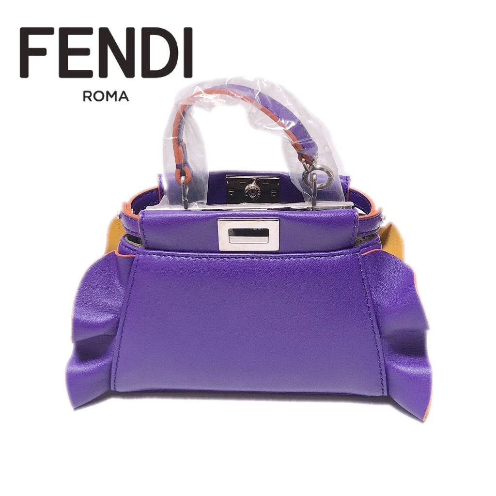 新品 Fendi フェンディ Micro Peekaboo ピーカーブー 2way ネックレス アクセサリーポーチ ポシェット ポシェット クロムハーツ ショルダー パープル 正規品 S Shop ブランド買取 販売