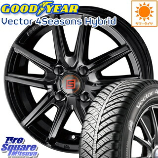 グッドイヤー ベクター 軽量 ホイール Vector 4seasons Hybrid 軽自動車 オールシーズンタイヤ 155 65r14 155 65r14 軽自動車 Kyoho Sein Ss ザインss ブラック ホイールセット 14インチ 14 X 4 5j 45 4穴 100 タイヤスクエアミツヤピクシスエポック 300系 N One N One