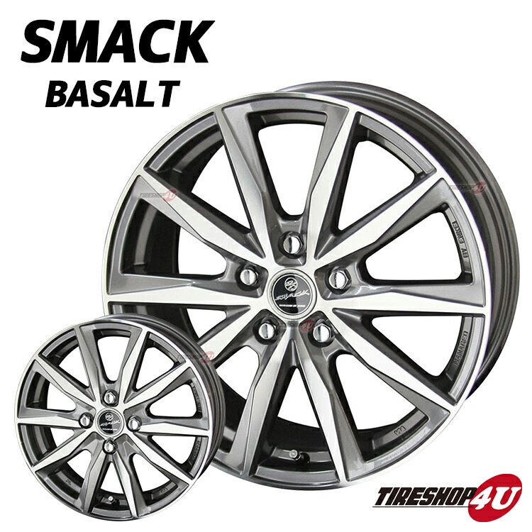 新品アルミホイール1本価格 15インチsmack Basalt 15 6 5j 5 100 車用品 40プライムグレーメタリックポリッシュ ハイラックス スマック バサルト Tpms対応 トヨタ専用ナット形状 Tire Shop 4u 店 送料無料 お買い得アルミホイール単品1本価格