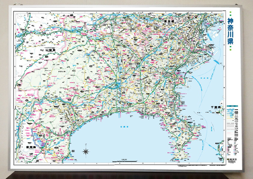 東京都 中国四国 白地図神奈川県全図パネル ｂ１判