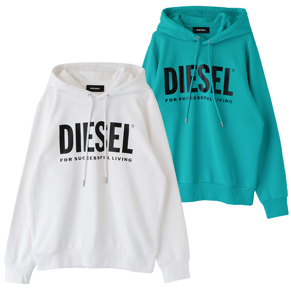 Diesel ユニセックス ディーゼル 00saqj Diesel オシャレ ロゴ 白 パーカー スウェット トレーナー ディーゼル メンズ メンズ パーカー レディース ユニセックス 男女兼用 白 グリーン オシャレ 大人 かっこいい カッコイイ 00saqj 0bawt Tooo Youdlesel 男子 女子 30