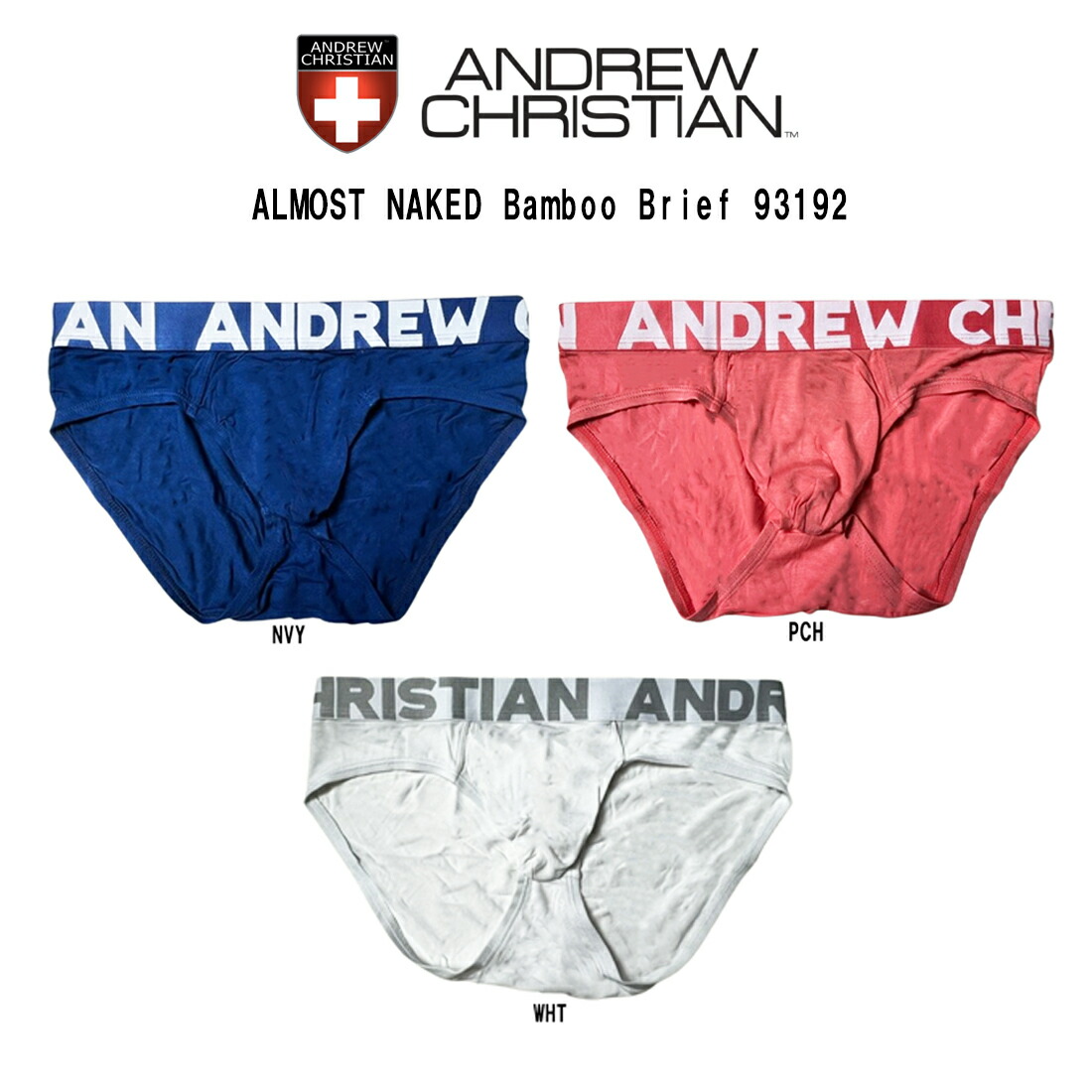 楽天市場ANDREW CHRISTIAN アンドリュークリスチャン ブリーフ 前閉じ フルバック メンズ 男性用 下着 パンツ レーヨン