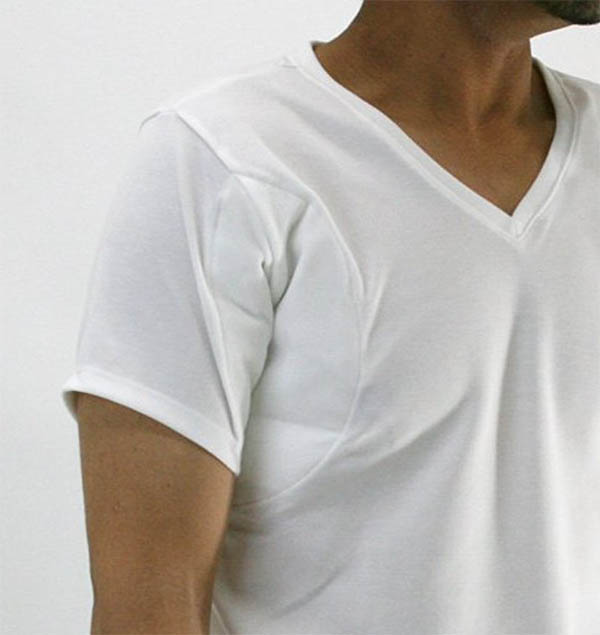 多汗症抗所有日本男性腋下汗水内侧汗水填充内部衬衫短袖 v 脖子 v