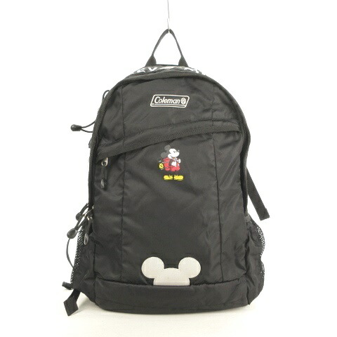 中古 コールマン シャツ Coleman ファッション Disney Lets Go Camp ワンピ ス Mickey ディズニー レッツゴーキャンプ シリーズ ミッキー バックパック プリント リュックサック デイパック リフレクターパッチ アウトドア 旅行バッグ 25l ブラック 黒 メンズ