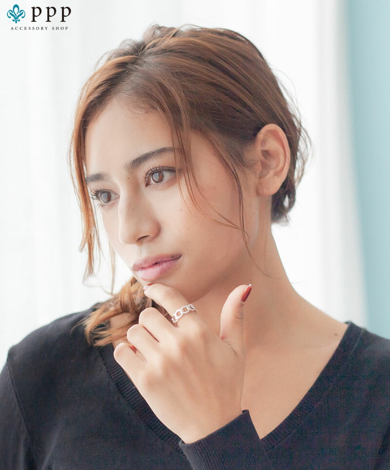 デザインリング(54) レディース 指輪 シルバー925 銀 喜平チェーン