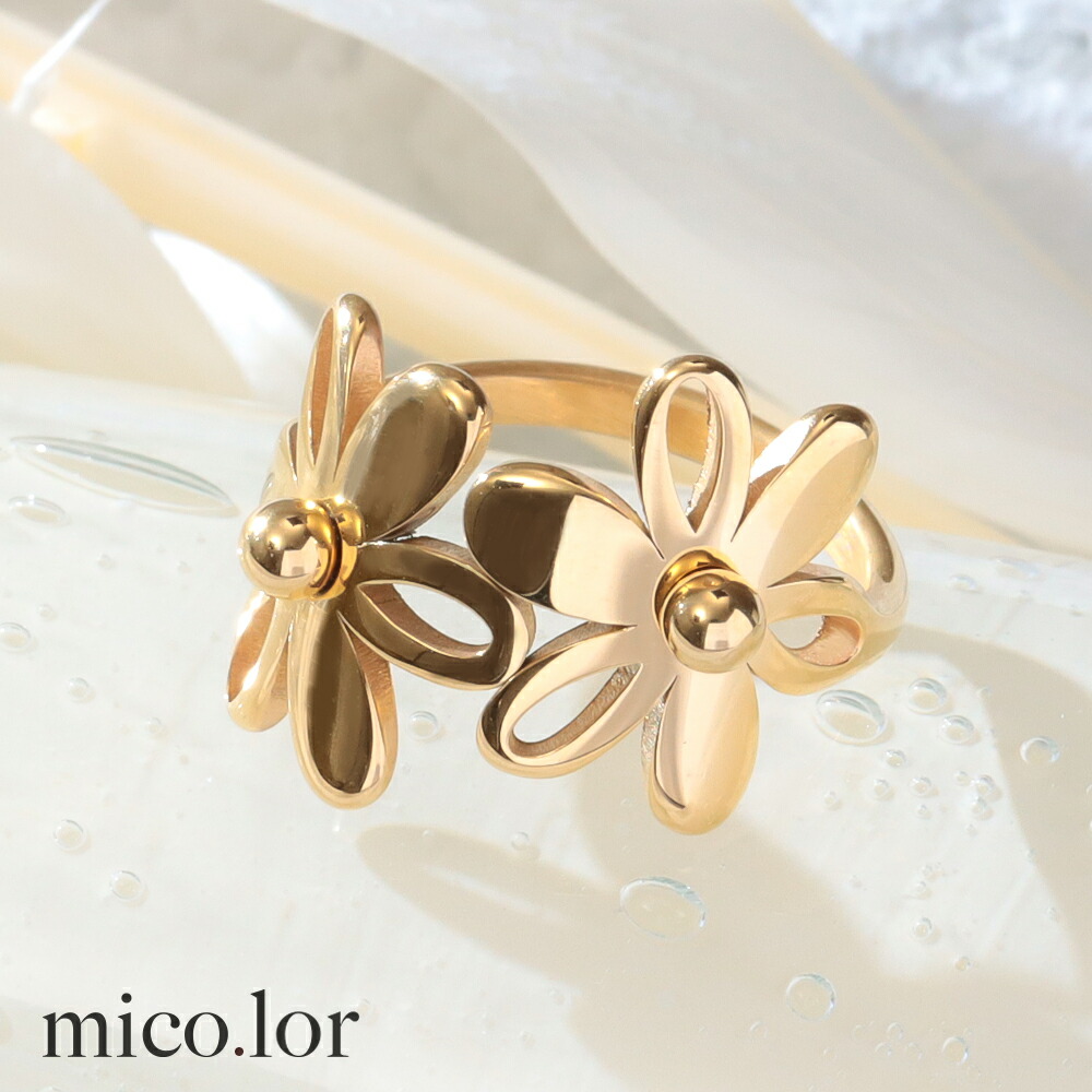 楽天市場】お花リング 指輪 K18 18金GP 18k 花 フラワー : カスピー