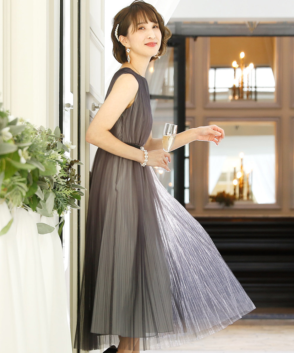 楽天市場 結婚式 お呼ばれ対パーティードレス グラデーションチュールドレス プールヴー 丸井 マルイ 楽天市場店