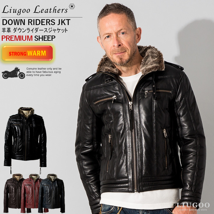 Liugoo Leathers 本革 ウィングネック ダウンライダース メンズ WNG12A／リューグー（LIUGOO）｜丸井（マルイ）店