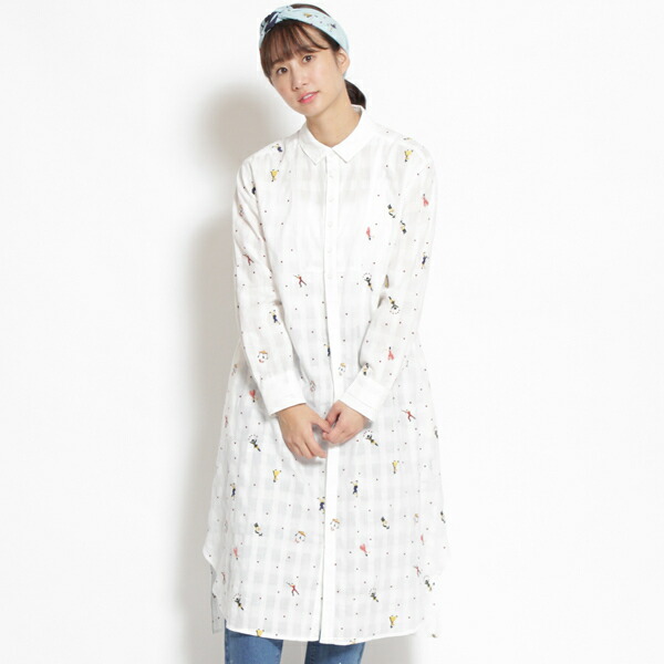 ワンピース ワンピース 13号 15号 19号 Bouquet アンティークドール刺しゅうシャツワンピース スーパーハッカフィーユ 丸井 マルイ 店