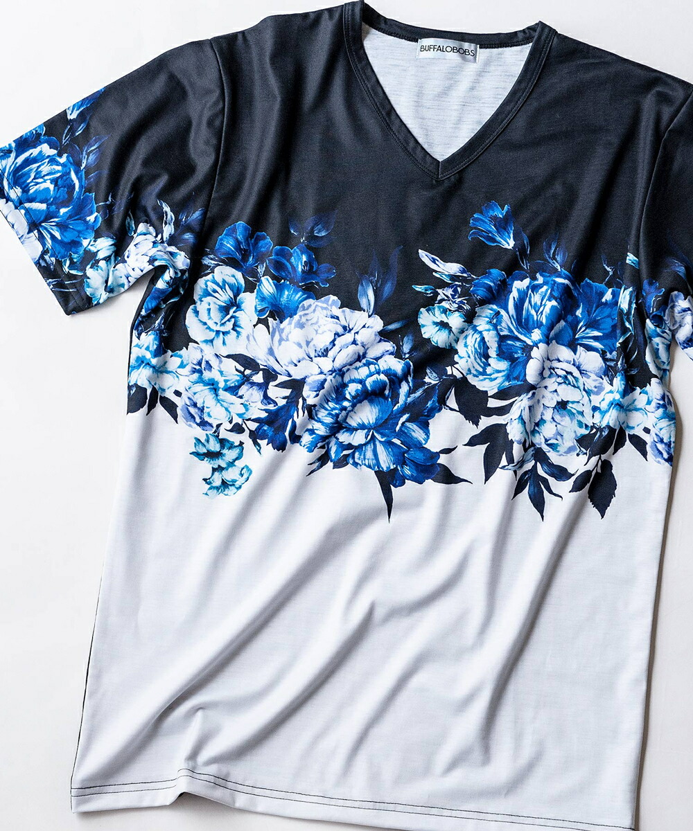 50 Off Yin Yang イン ヤン 花柄プリント Vネック Tシャツ バッファローボブズ 魅力的な Copticchamber Com