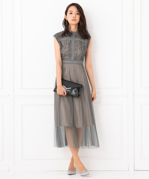 楽天市場 結婚式 パーティー ボトルネックプリーツワンピース フォルムフォルマ 丸井 マルイ 楽天市場店