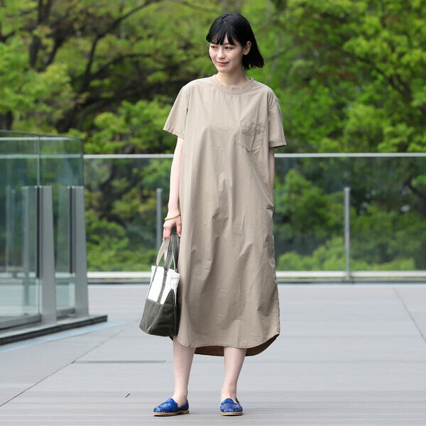 Sale シンプルで着やすいワンピース ｂｅａｍｓ ｂｏｙ ツイル ワンピース リブ プルオーバー ショートスリーブ ボーイレディースファッション ワンピース ビームス ボーイ 丸井 マルイ 店