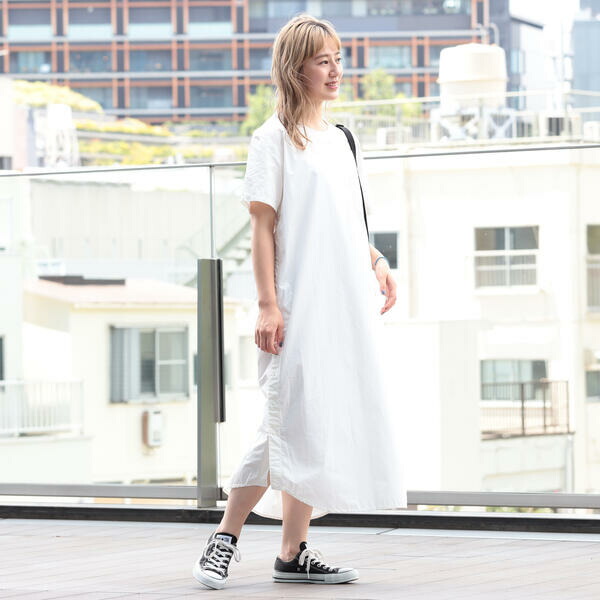 Sale シンプルで着やすいワンピース ｂｅａｍｓ ｂｏｙ ツイル ワンピース リブ プルオーバー ショートスリーブ ボーイレディースファッション ワンピース ビームス ボーイ 丸井 マルイ 店