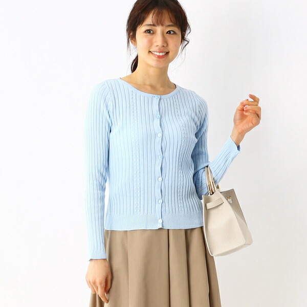 カーディガン ボレロ 21年秋冬新作 ケーブルワイドリブ丸首カーデ カールパークレーン Chessondemand Com