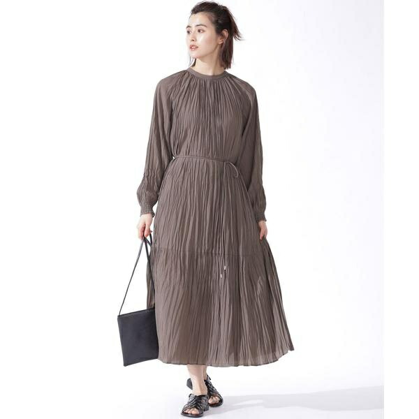 予約販売品 ワッシャープリーツサテンワンピース 長袖 ナノ ユニバース アウトレット送料無料 Www Ssipeople Com