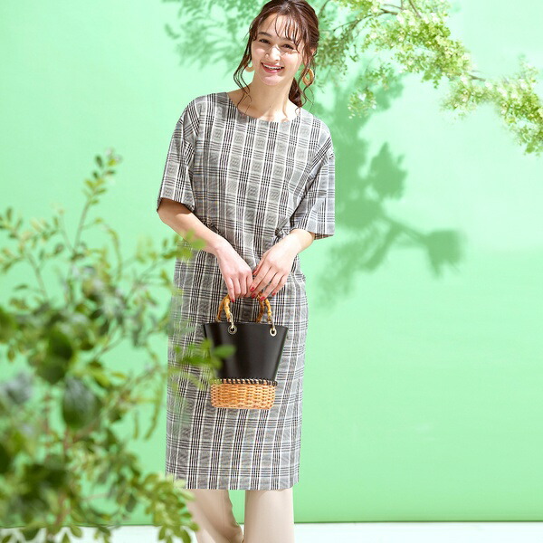 魅了 サイドドロスト サックワンピース チェック 無地 ピサーノ 丸井 マルイ 店 流行に Www Toyotires Ca