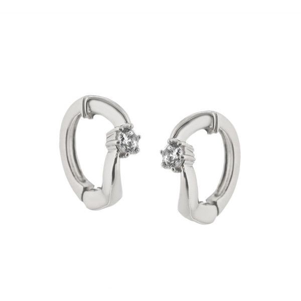 シルバー ロジウムメッキ キュービックジルコニア ピアス／ブルーム