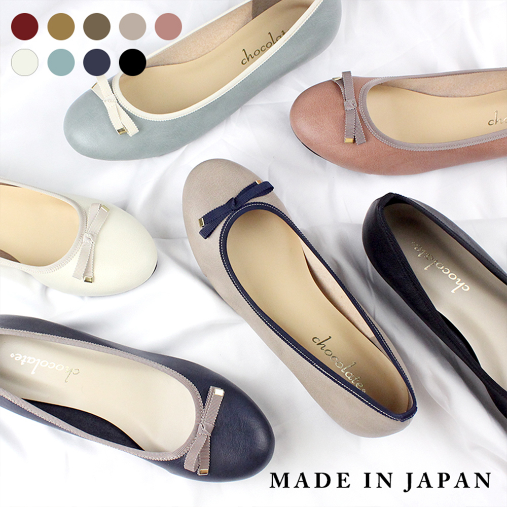 日本製 シューファンタジー ストレッチリボンバレエシューズ 2cmヒール 外反母趾／シューファンタジー（Shoe Fantasy）画像