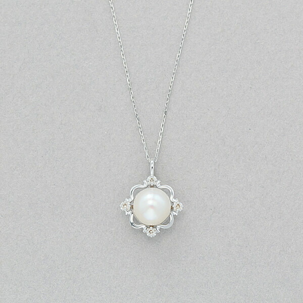 月誕生石 ホワイトゴールド あこや真珠 ネックレス ブルーム Dicsglobal Com