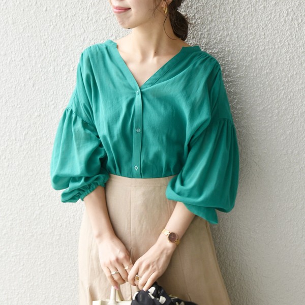 シャツ ブラウス 宅送 エニィ ｓｈｉｐｓ ａｎｙ シアー ギャザー ボリュームスリーブ シャツ ウォッシャブル シップス Flypoint Co In