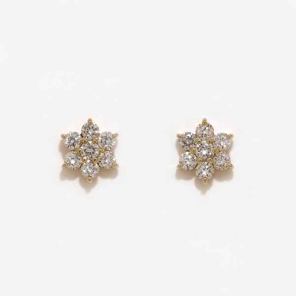 開店祝い Ｋ１８ イエローゴールド ダイヤモンド ピアス ０．３ｃｔ