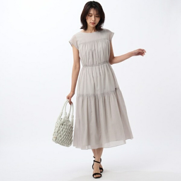 ワンピース シアーコットンボイル ティアードワンピース アンタイトル 丸井 マルイ 店 洗える