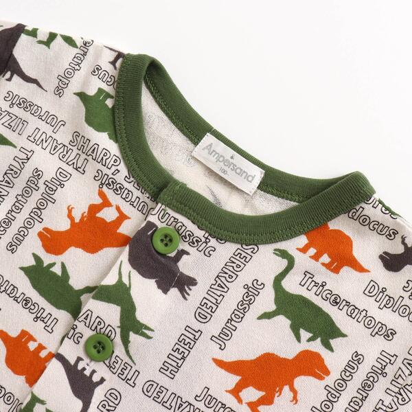 楽天市場 男児前開き総柄パジャマ 恐竜ロゴ エフオーオンラインストア 丸井 マルイ 楽天市場店