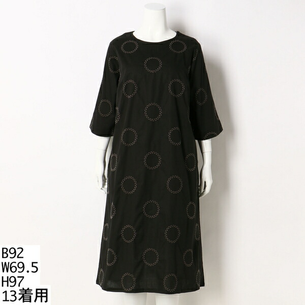コットンスラブサークル刺繍ワンピース Sale 13号 19号 お買得 グリーンノート 丸井 マルイ 店 ワンピース 13号 19号 ワンピース 大きいサイズレディース