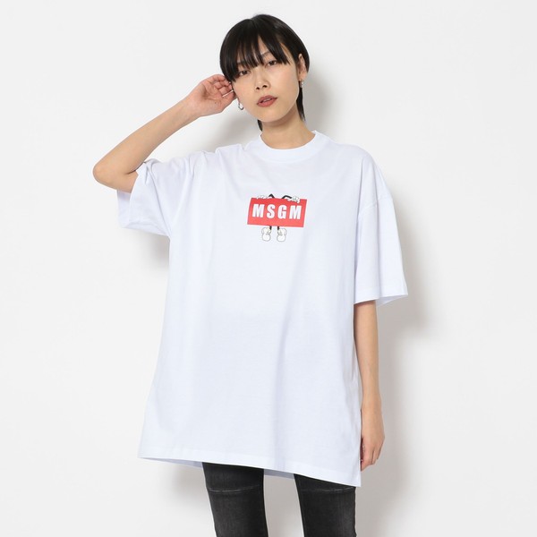 【お得】 大人カジュアル カレッジT風ボックスロゴTシャツ M グレーBK - Tシャツ/カットソー(半袖/袖なし)