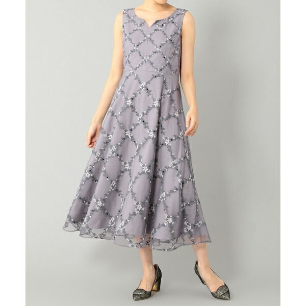 ワンピース チェックフラワー刺繍ドレス グレースコンチネンタル 丸井 マルイ 店 ワンピース New