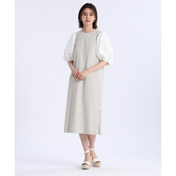 ワンピース Par Maglie 大きいサイズ ボリュームスリーブドッキングワンピース ワンピース Maglie Par Ef D エフデ 丸井 マルイ 店