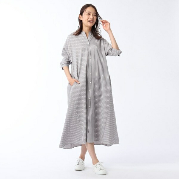 ワンピース 洗える ワンピース ストライプ柄シャツワンピース アンタイトル 丸井 マルイ 店