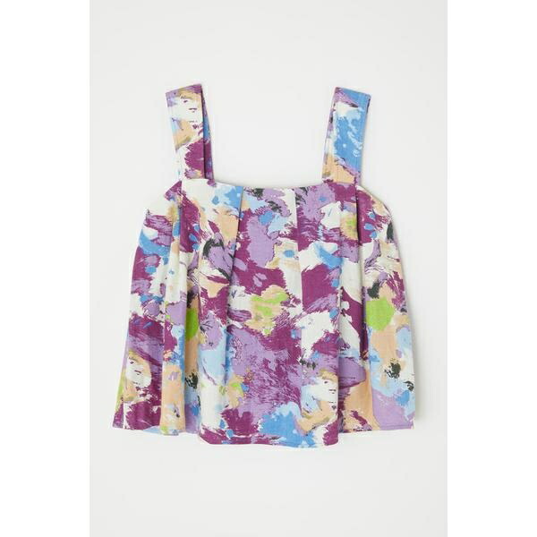 タンクトップ 可愛いクリスマスツリーやギフトが Flower トップス マウジー Strap Paint