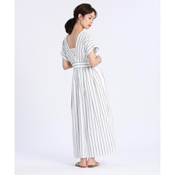 Vネックストライプワンピース イネド Butlerchimneys Com