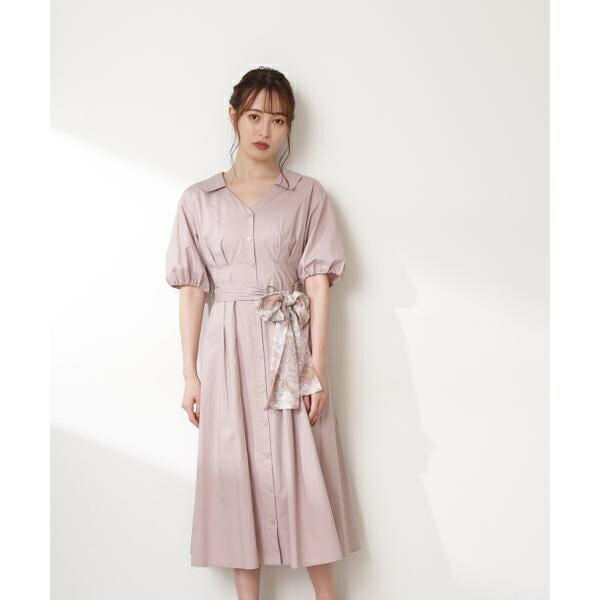 スカーフ付きタックワンピース ジル バイ ジルスチュアート Psicologosancora Es