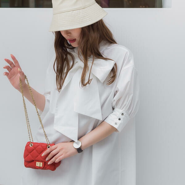 雑誌掲載 リボンワンピース 手洗い可能 ビッキー Liceochiloe Cl